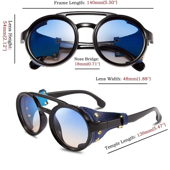 Amazon.com: HJSTES Vintage Round Steampunk Sunglasses for  Vintage Eyewear Steampunk Sunglasses
